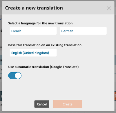 Create a new translation in eZ Platform using the Translation API add-on